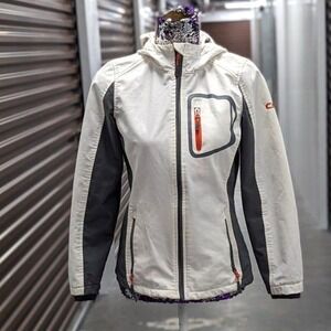 Gorpcore CB Sports Women's Medium White & Orange Water Repellent Coat Jacket